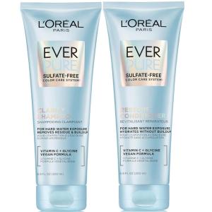 imageLOreal Paris Clarify and Restore Sulfate Free Shampoo and Conditioner Set with Antioxidants for Hard Water Exposure and Styling Buildup EverPure 1 Hair Care Kit