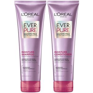 imageLOreal Paris EverPure Moisture Sulfate Free Shampoo and Conditioner Set Hair Care for ColorTreated Hair with Rosemary Botanicals 1 KitWhite