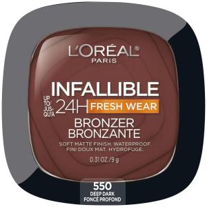 imageLOreal Paris Infallible Up to 24H Fresh Wear Soft Matte Longwear Bronzer Waterproof heatproof Transfer humidity and sweatproof Light 031 ozDeep Dark