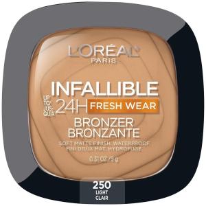 imageLOreal Paris Infallible Up to 24H Fresh Wear Soft Matte Longwear Bronzer Waterproof heatproof Transfer humidity and sweatproof Light 031 ozLight