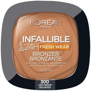 imageLOreal Paris Infallible Up to 24H Fresh Wear Soft Matte Longwear Bronzer Waterproof heatproof Transfer humidity and sweatproof Light 031 ozLight Medium