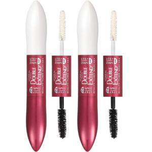 imageLOreal Paris Makeup Double Extend Tubing Mascara Lengthening 2 Step Mascara Smudgeproof BlackBlackest Black