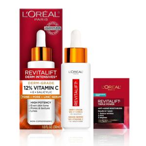 imageLOreal Paris Revitalift 12 Pure Vitamin C Serum Vitamin E Salicylic Acid Brightening 1 oz  Moisturizer SampleFragranced