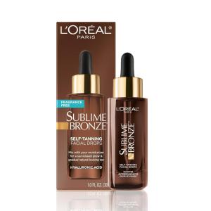 imageLOreal Paris Sublime Bronze Self Tanning Facial Drops with Hyaluronic Acid Gradual Tan FragranceFree 1 fl OzSublime Bronze Tanning Drops