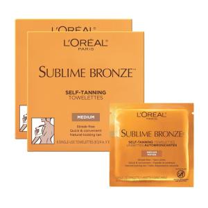 imageLOreal Paris Sublime Bronze Self Tanning Towelettes StreakFree Natural Looking Tan 6 ct Pack of 2Bronze