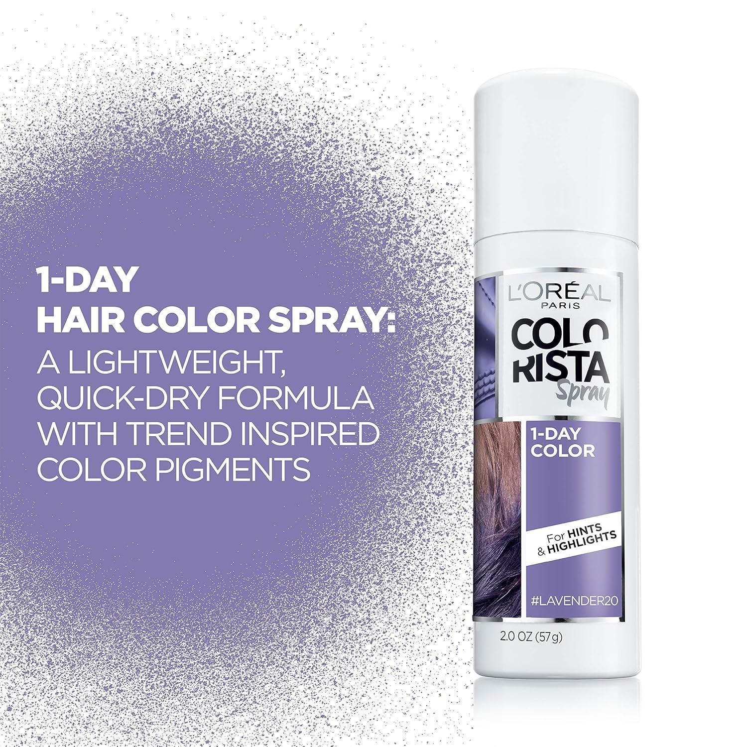 imageLOreal Paris Colorista 1Day Washable Temporary Hair Color Spray Coral Pink 2 OuncePastelavender
