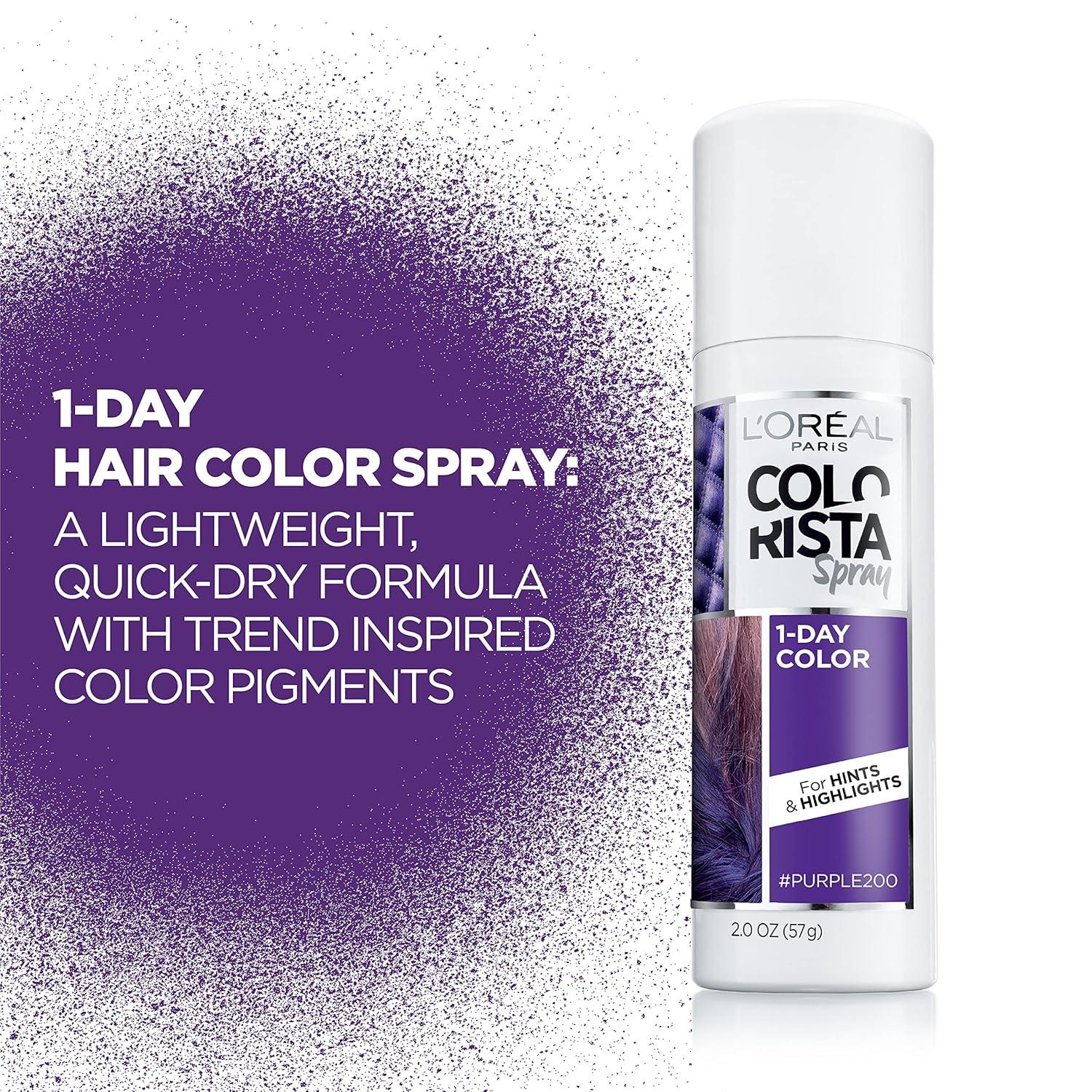 imageLOreal Paris Colorista 1Day Washable Temporary Hair Color Spray Coral Pink 2 OuncePurple