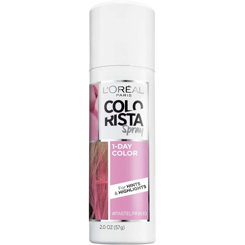 imageLOreal Paris Colorista 1Day Washable Temporary Hair Color Spray Coral Pink 2 OuncePastel Pink