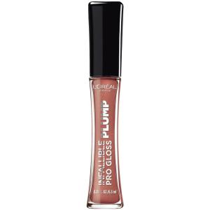 imageLOreal Paris Infallible Pro Gloss Plump Lip Gloss with Hyaluronic Acid Long Lasting Plumping Shine Lips Look Instantly Fuller and More Plump Sunlit Shimmer 021 fl ozNude Twinkle