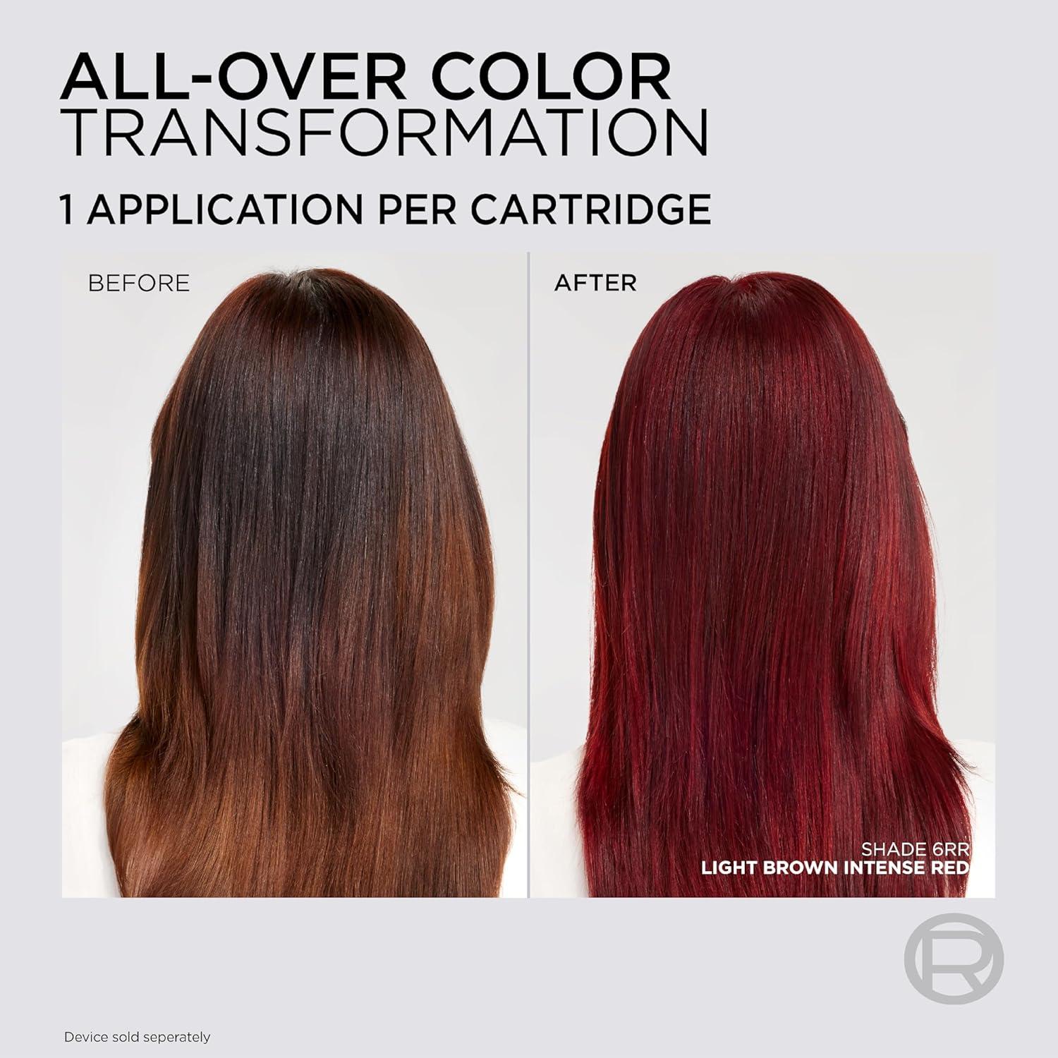 imageLOreal Paris Colorsonic Permanent Hair Dye Cartridge Vibrant Hair Color for Root Touch Up Gray Coverage or All Over Color in just 5 Minutes 6A Light Ash Brown Coloring Device Sold Separately6RR Light Intense Red Brown