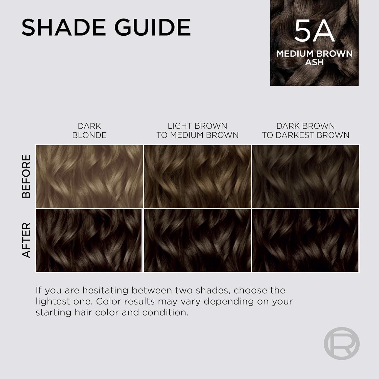 imageLOreal Paris Colorsonic Permanent Hair Dye Cartridge Vibrant Hair Color for Root Touch Up Gray Coverage or All Over Color in just 5 Minutes 6A Light Ash Brown Coloring Device Sold Separately5A Medium Ash Brown