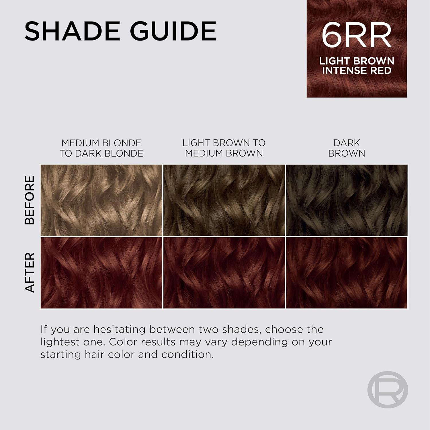 imageLOreal Paris Colorsonic Permanent Hair Dye Cartridge Vibrant Hair Color for Root Touch Up Gray Coverage or All Over Color in just 5 Minutes 6A Light Ash Brown Coloring Device Sold Separately6RR Light Intense Red Brown