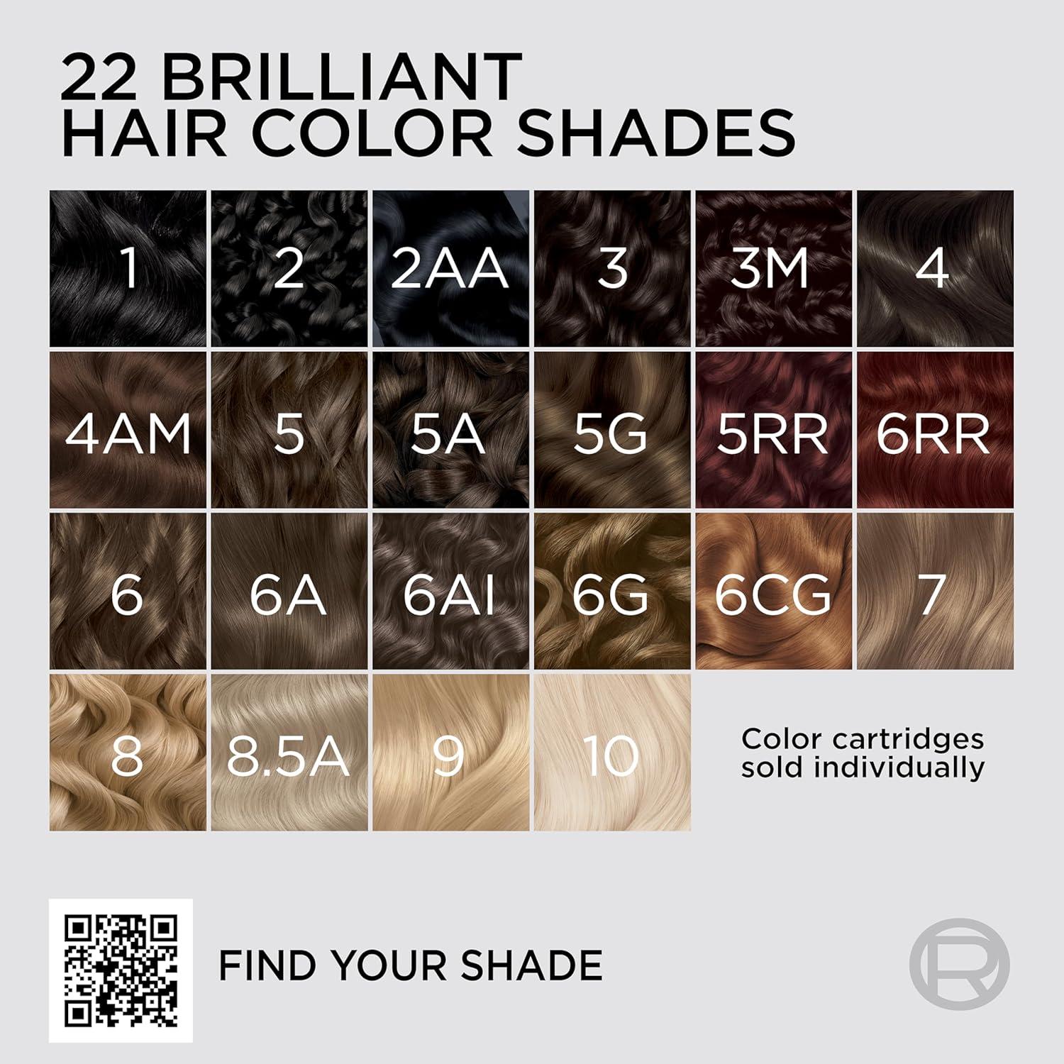 imageLOreal Paris Colorsonic Permanent Hair Dye Cartridge Vibrant Hair Color for Root Touch Up Gray Coverage or All Over Color in just 5 Minutes 6A Light Ash Brown Coloring Device Sold Separately4 Dark Natural Brown