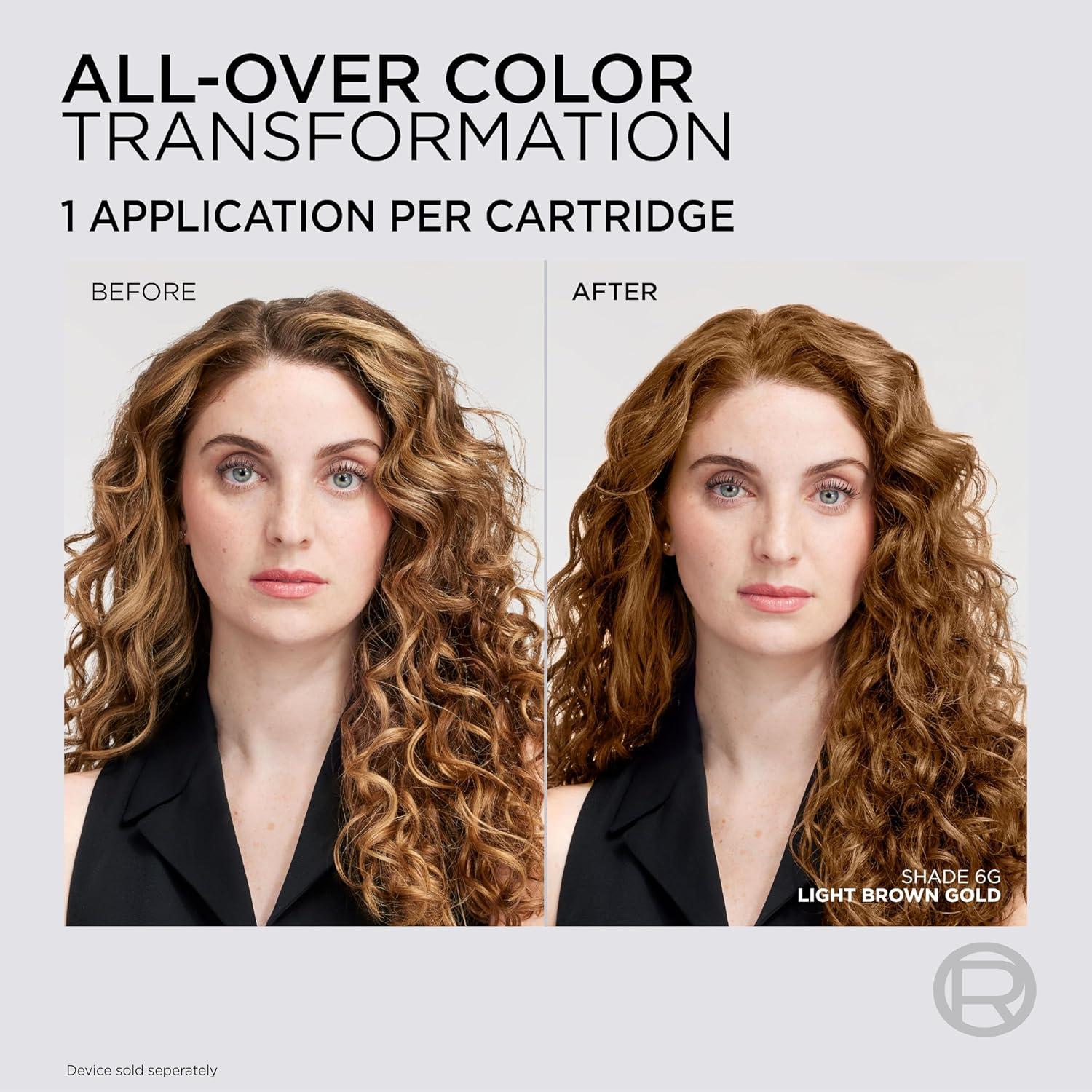 imageLOreal Paris Colorsonic Permanent Hair Dye Cartridge Vibrant Hair Color for Root Touch Up Gray Coverage or All Over Color in just 5 Minutes 6A Light Ash Brown Coloring Device Sold Separately6G Light Gold Brown