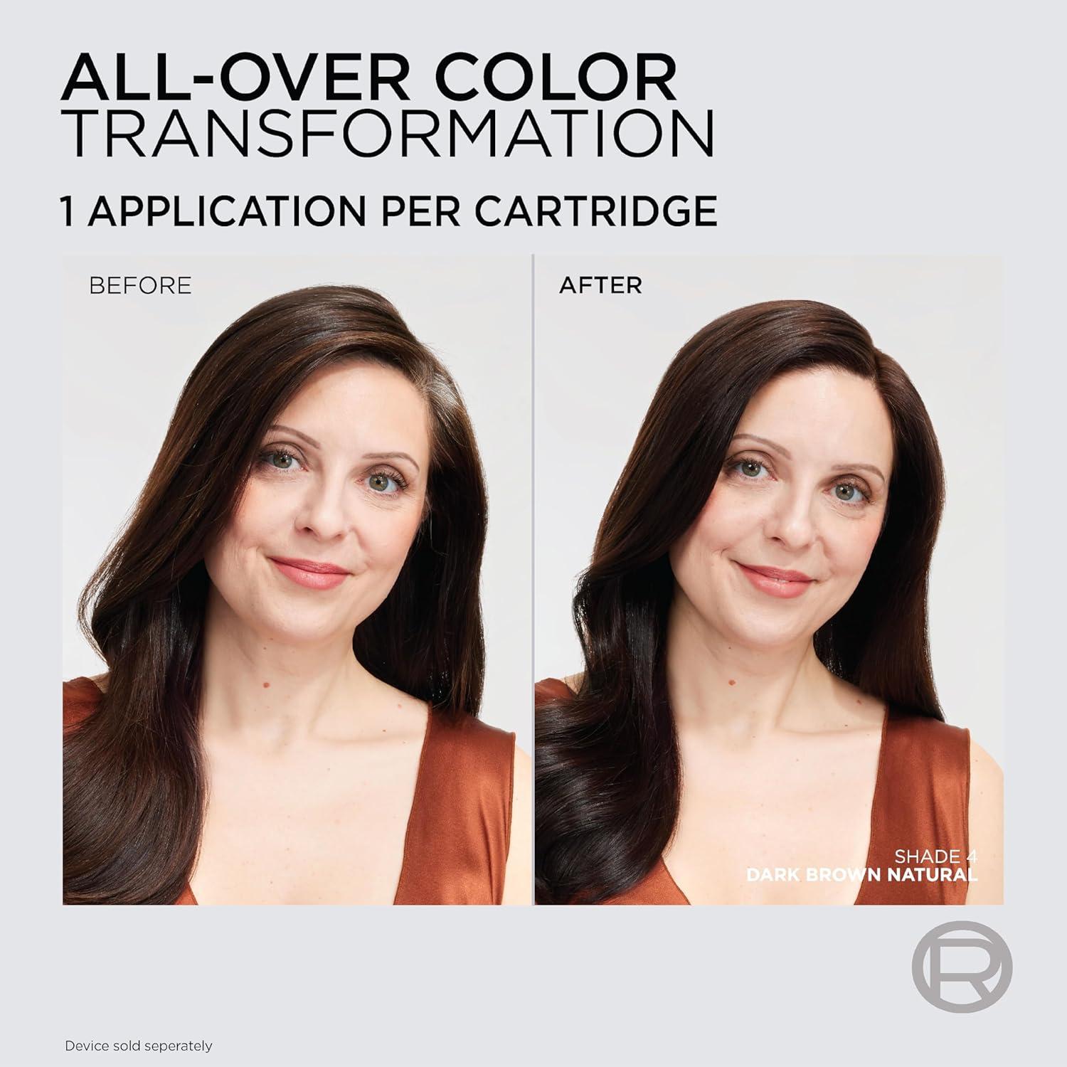 imageLOreal Paris Colorsonic Permanent Hair Dye Cartridge Vibrant Hair Color for Root Touch Up Gray Coverage or All Over Color in just 5 Minutes 6A Light Ash Brown Coloring Device Sold Separately4 Dark Natural Brown