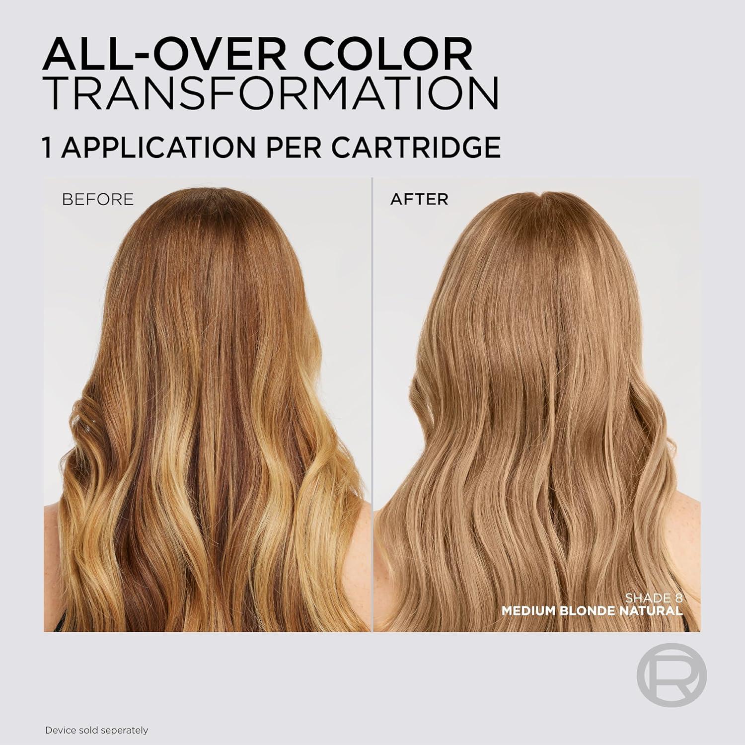 imageLOreal Paris Colorsonic Permanent Hair Dye Cartridge Vibrant Hair Color for Root Touch Up Gray Coverage or All Over Color in just 5 Minutes 6A Light Ash Brown Coloring Device Sold Separately8 Medium Natural Blonde