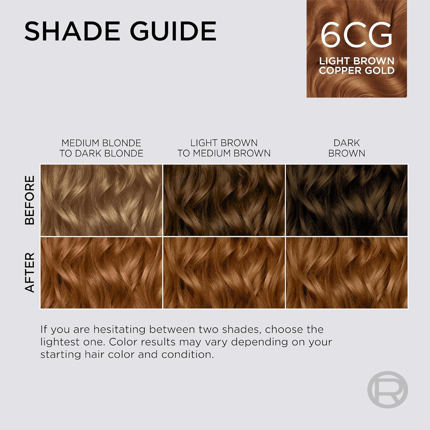 imageLOreal Paris Colorsonic Permanent Hair Dye Cartridge Vibrant Hair Color for Root Touch Up Gray Coverage or All Over Color in just 5 Minutes 6A Light Ash Brown Coloring Device Sold Separately6CG Light Copper Brown