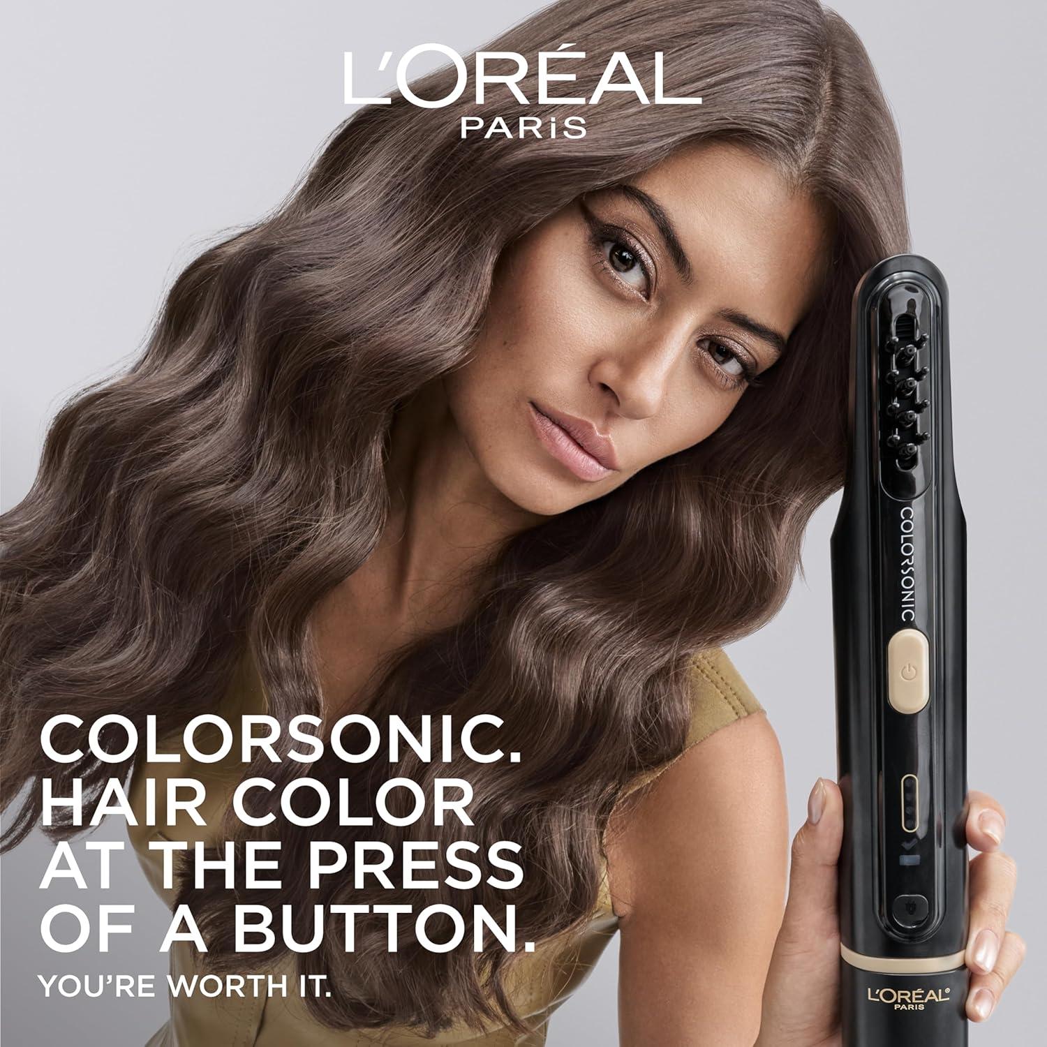 imageLOreal Paris Colorsonic Permanent Hair Dye Cartridge Vibrant Hair Color for Root Touch Up Gray Coverage or All Over Color in just 5 Minutes 6A Light Ash Brown Coloring Device Sold Separately4 Dark Natural Brown