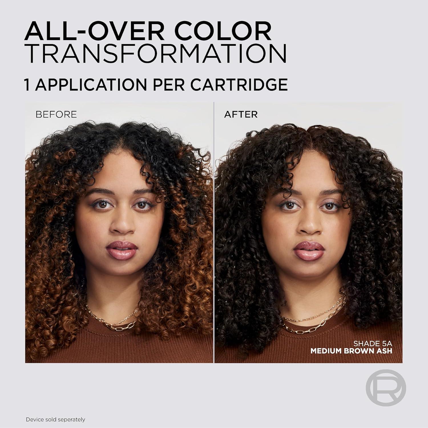 imageLOreal Paris Colorsonic Permanent Hair Dye Cartridge Vibrant Hair Color for Root Touch Up Gray Coverage or All Over Color in just 5 Minutes 6A Light Ash Brown Coloring Device Sold Separately5A Medium Ash Brown