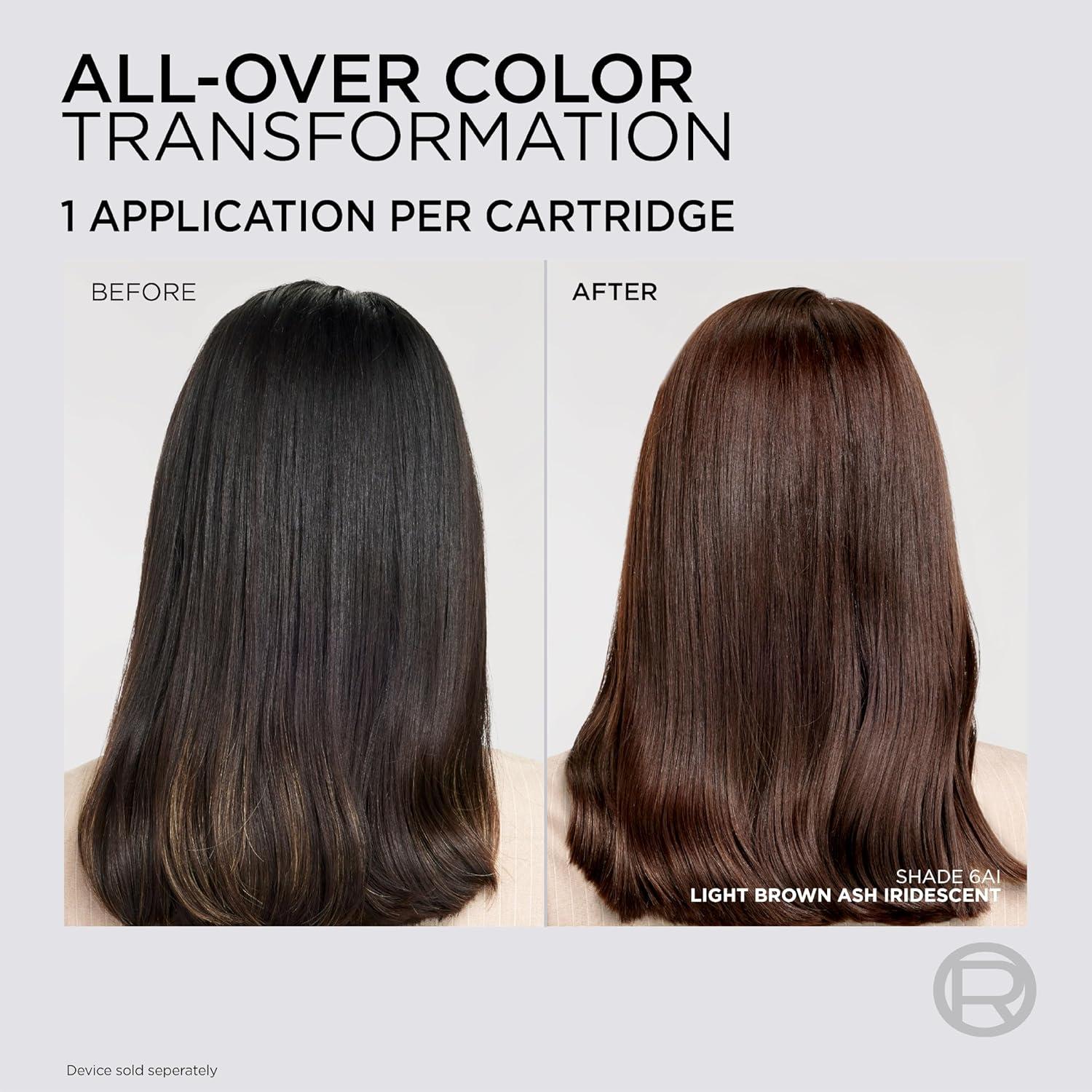 imageLOreal Paris Colorsonic Permanent Hair Dye Cartridge Vibrant Hair Color for Root Touch Up Gray Coverage or All Over Color in just 5 Minutes 6A Light Ash Brown Coloring Device Sold Separately6AI Light Iridescent Ash Brown