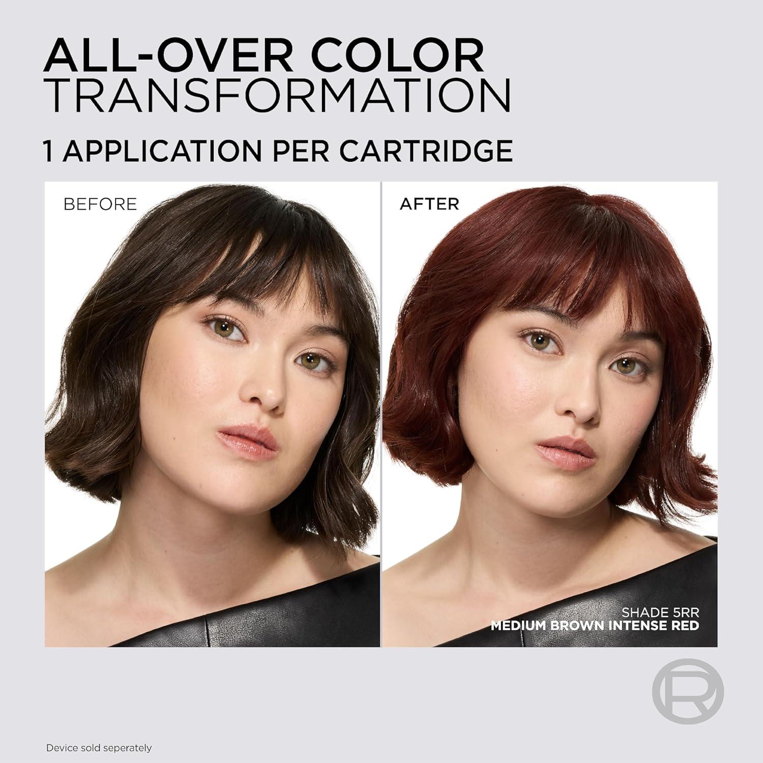 imageLOreal Paris Colorsonic Permanent Hair Dye Cartridge Vibrant Hair Color for Root Touch Up Gray Coverage or All Over Color in just 5 Minutes 6A Light Ash Brown Coloring Device Sold Separately5RR Medium Intense Red Brown