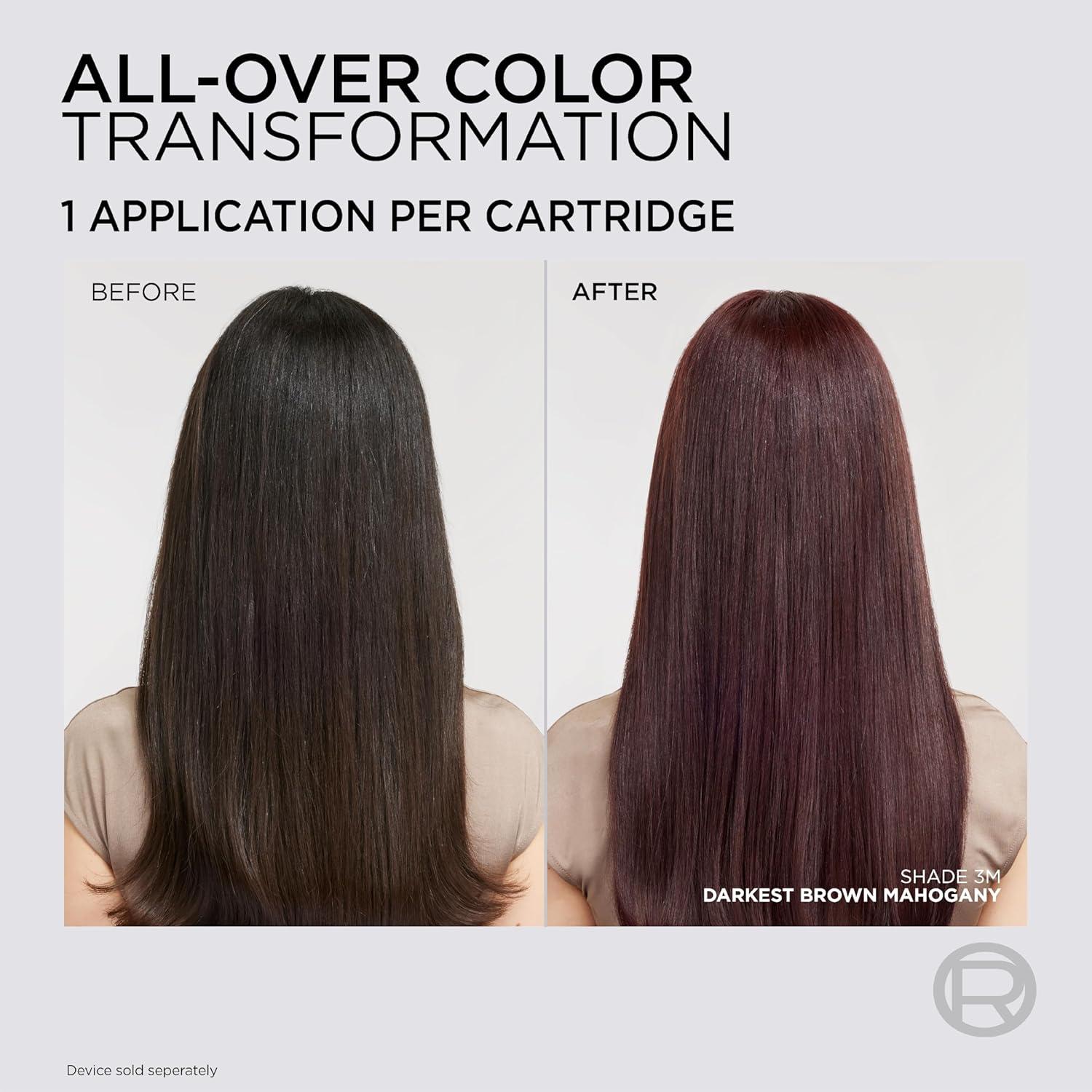 imageLOreal Paris Colorsonic Permanent Hair Dye Cartridge Vibrant Hair Color for Root Touch Up Gray Coverage or All Over Color in just 5 Minutes 6A Light Ash Brown Coloring Device Sold Separately3M Darkest Mahogany Brown