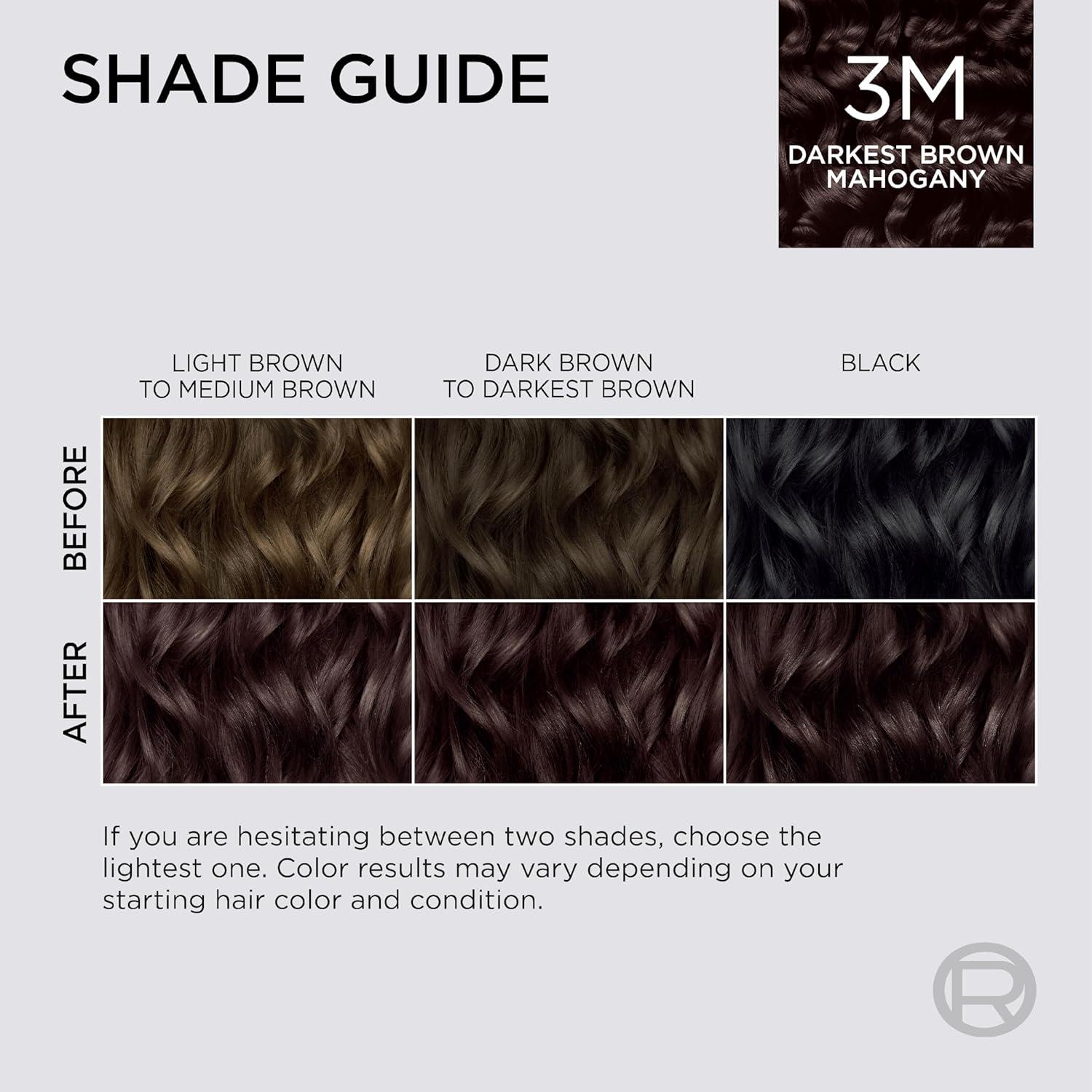 imageLOreal Paris Colorsonic Permanent Hair Dye Cartridge Vibrant Hair Color for Root Touch Up Gray Coverage or All Over Color in just 5 Minutes 6A Light Ash Brown Coloring Device Sold Separately3M Darkest Mahogany Brown