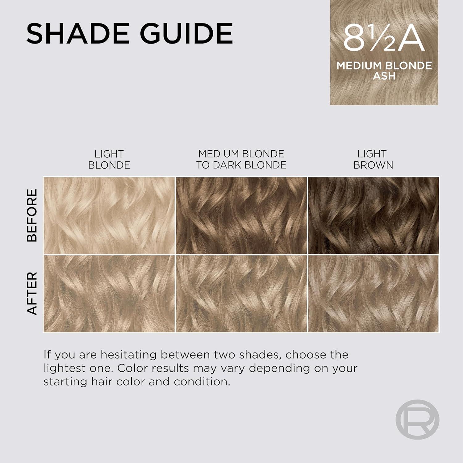 imageLOreal Paris Colorsonic Permanent Hair Dye Cartridge Vibrant Hair Color for Root Touch Up Gray Coverage or All Over Color in just 5 Minutes 6A Light Ash Brown Coloring Device Sold Separately85 Medium Ash Blonde