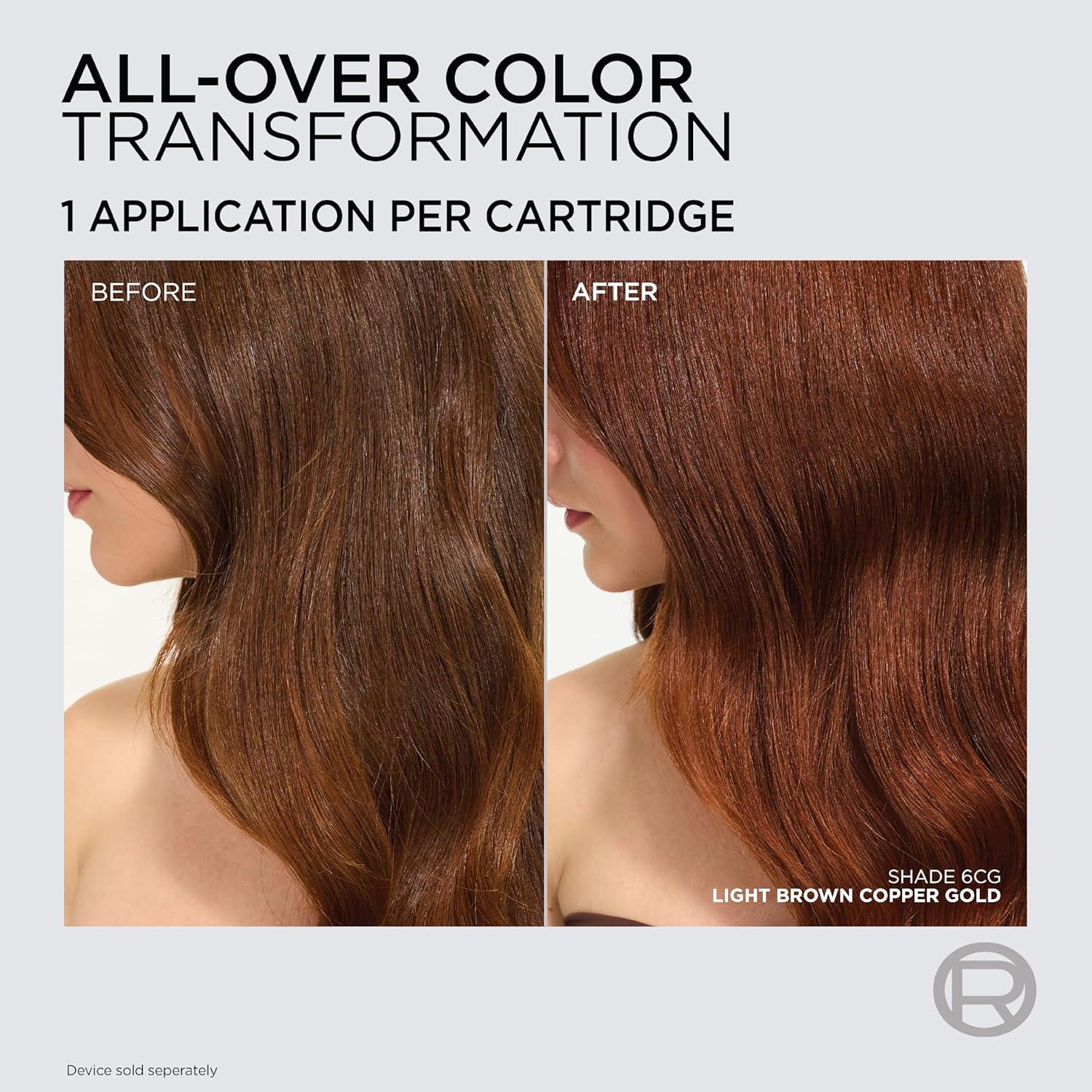 imageLOreal Paris Colorsonic Permanent Hair Dye Cartridge Vibrant Hair Color for Root Touch Up Gray Coverage or All Over Color in just 5 Minutes 6A Light Ash Brown Coloring Device Sold Separately6CG Light Copper Brown