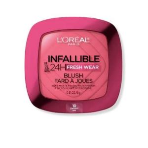 imageLOreal Paris Infallible Up to 24H Fresh Wear Soft Matte Blush Blendable LongLasting and Waterproof Cheek Make Up Confident Pink 10 031 OzConfident Pink