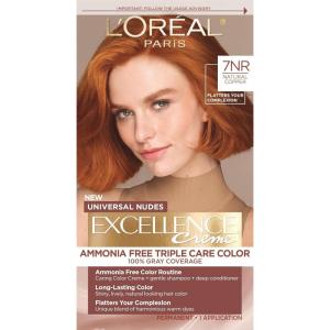 image:imageLOreal Paris Excellence Universal Nudes Permanent Hair Color Ammonia Free Hair Dye for Gray Hair Coverage 6N Natural Light Brown 1 Kit Pack of 2Core Natural Copper