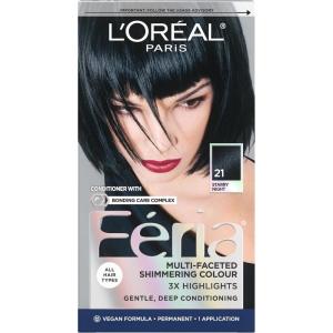 image:imageLOreal Paris Feria MultiFaceted Shimmering Permanent Hair Color High Intensity Hair Dye for 3X Highlights 10 Jet Black 1 Kit Pack of 221 Starry Night Bright Black