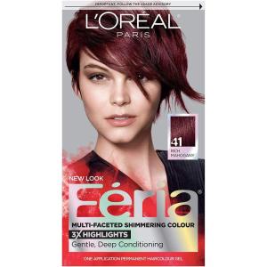 image:imageLOreal Paris Feria MultiFaceted Shimmering Permanent Hair Color High Intensity Hair Dye for 3X Highlights 10 Jet Black 1 Kit Pack of 241 Crushed Garnet Rich Mahogany