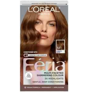 image:imageLOreal Paris Feria MultiFaceted Shimmering Permanent Hair Color High Intensity Hair Dye for 3X Highlights 10 Jet Black 1 Kit Pack of 253 Caramel Glow