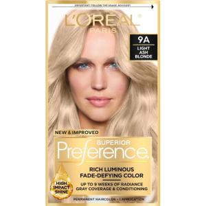 image:imageLOreal Paris Superior Preference Luminous FadeDefying Permanent Hair Color Hair Dye For Up to 9 Weeks of Radiance 6AM Light Amber Brown 1 Kit Pack of 29A Light Ash Blonde