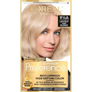 image:imageLOreal Paris Superior Preference Luminous FadeDefying Permanent Hair Color Hair Dye For Up to 9 Weeks of Radiance 6AM Light Amber Brown 1 Kit Pack of 295A Lightest Ash Blonde