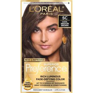 image:imageLOreal Paris Superior Preference Luminous FadeDefying Permanent Hair Color Hair Dye For Up to 9 Weeks of Radiance 6AM Light Amber Brown 1 Kit Pack of 25C Cool Medium Brown