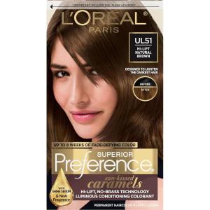 image:imageLOreal Paris Superior Preference Luminous FadeDefying Permanent Hair Color Hair Dye For Up to 9 Weeks of Radiance 6AM Light Amber Brown 1 Kit Pack of 2UL51 HiLift Natural Brown