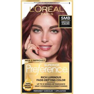 image:imageLOreal Paris Superior Preference Luminous FadeDefying Permanent Hair Color Hair Dye For Up to 9 Weeks of Radiance 6AM Light Amber Brown 1 Kit Pack of 25MB Medium Auburn