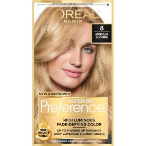 image:imageLOreal Paris Superior Preference Luminous FadeDefying Permanent Hair Color Hair Dye For Up to 9 Weeks of Radiance 6AM Light Amber Brown 1 Kit Pack of 208 Medium Blonde