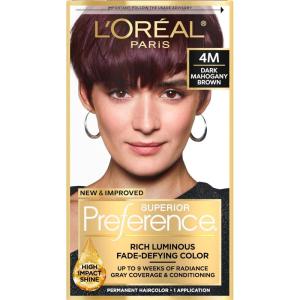 image:imageLOreal Paris Superior Preference Luminous FadeDefying Permanent Hair Color Hair Dye For Up to 9 Weeks of Radiance 6AM Light Amber Brown 1 Kit Pack of 24M Dark Mahogany Brown