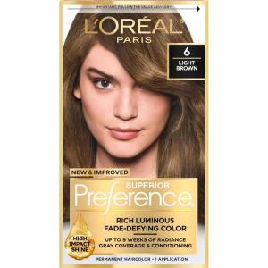 image:imageLOreal Paris Superior Preference Luminous FadeDefying Permanent Hair Color Hair Dye For Up to 9 Weeks of Radiance 6AM Light Amber Brown 1 Kit Pack of 206 Light Brown