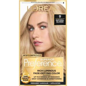 image:imageLOreal Paris Superior Preference Luminous FadeDefying Permanent Hair Color Hair Dye For Up to 9 Weeks of Radiance 6AM Light Amber Brown 1 Kit Pack of 209 Natural Blonde