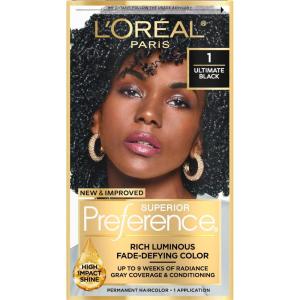 image:imageLOreal Paris Superior Preference Luminous FadeDefying Permanent Hair Color Hair Dye For Up to 9 Weeks of Radiance 6AM Light Amber Brown 1 Kit Pack of 201 Ultimate Black