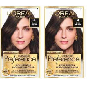 image:imageLOreal Paris Superior Preference Luminous FadeDefying Permanent Hair Color Hair Dye For Up to 9 Weeks of Radiance 6AM Light Amber Brown 1 Kit Pack of 24 Dark Brown