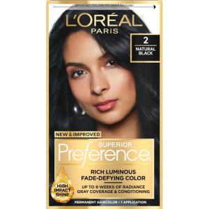 image:imageLOreal Paris Superior Preference Luminous FadeDefying Permanent Hair Color Hair Dye For Up to 9 Weeks of Radiance 6AM Light Amber Brown 1 Kit Pack of 202 Natural Black