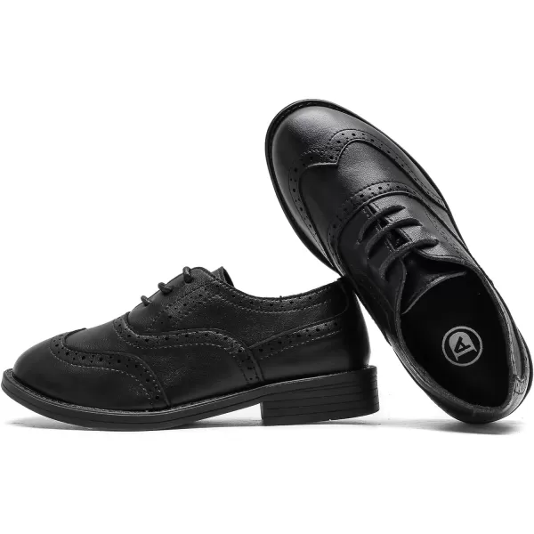 DADAWEN Boy's Classic Leather Lace Up Wingtip Comfort Oxford Shoes School Uniform Wedding Church Dress Shoes 