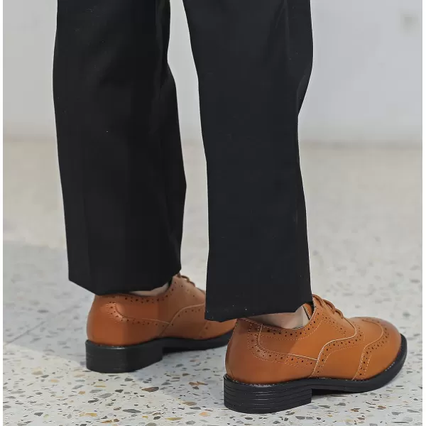 DADAWEN Boy's Classic Leather Lace Up Wingtip Comfort Oxford Shoes School Uniform Wedding Church Dress Shoes 