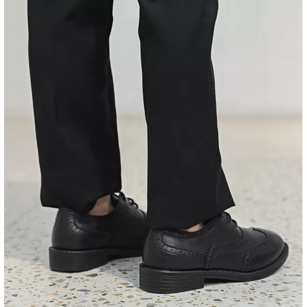 DADAWEN Boy's Classic Leather Lace Up Wingtip Comfort Oxford Shoes School Uniform Wedding Church Dress Shoes 
