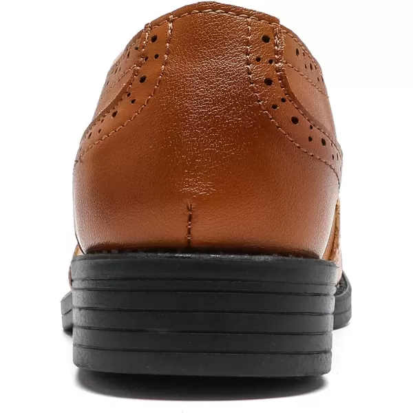 DADAWEN Boy's Classic Leather Lace Up Wingtip Comfort Oxford Shoes School Uniform Wedding Church Dress Shoes 